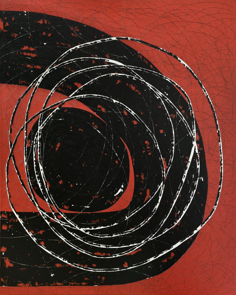 cicle.캔버스에아크릴과돌가루130.3.cmx162.2cm.2025년