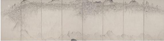 김선두, 《금강지춘》, 2025, 장지에 먹, 140.0×560.0cm