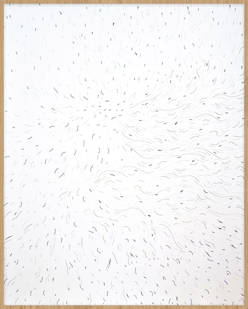 DewsandGroundWater 162.2 x 130.3cm, 캔버스에 실과 아크릴 과슈
