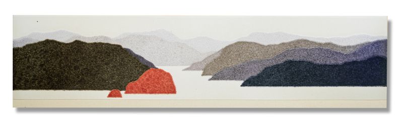 후하이잉_Landscape_28x112x0.8cm_Ceramic_2020 / 이젤리 제공