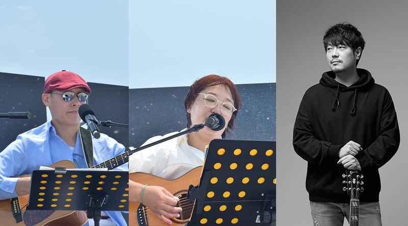 사단법인 노래로 나누는 삶 두레소리제주, (좌)김기만, 박문수, 오정태(파인뮤직대표),