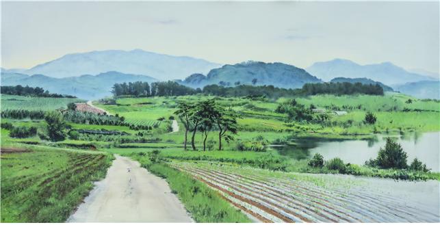 이영희, 고향 가는 길 3, Oil on canvas, 116.6x60cm, 2022