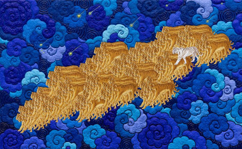 <김경원 작가_푸른 밤을_날아서_80x130cm_2025 / 미래에셋증권 제공>