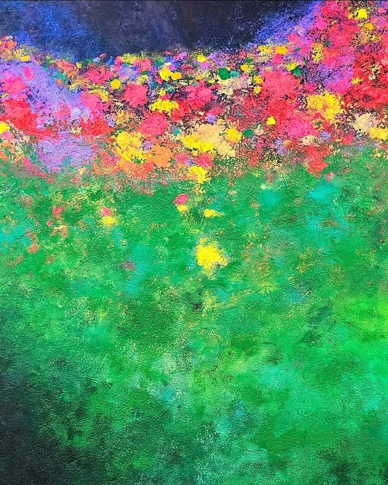 스며들다(permeate) 29 부제 Mozart Concerto in D Major, K. 314: II. Andante ma non troppo 아크릴 +모래+기타혼합 120호 (193×130cm)(이미지 작가제공)