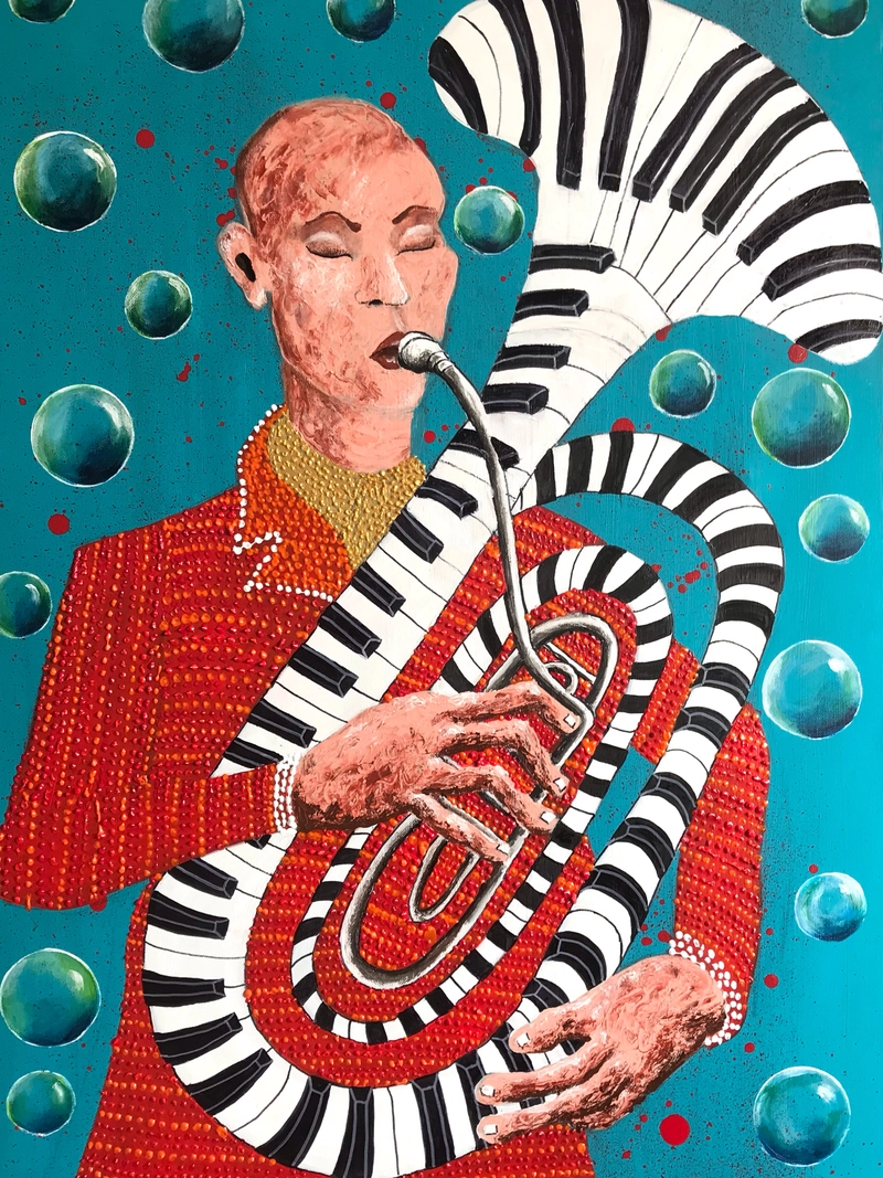 델핀_Aquatic Helicon_acrylic_92x60cm _2025