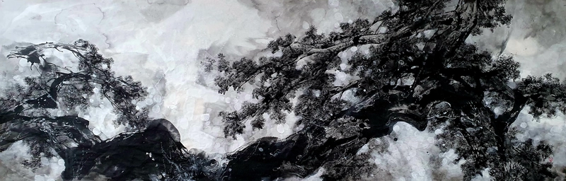 상생 300cm×100cm  한지에수묵 2025