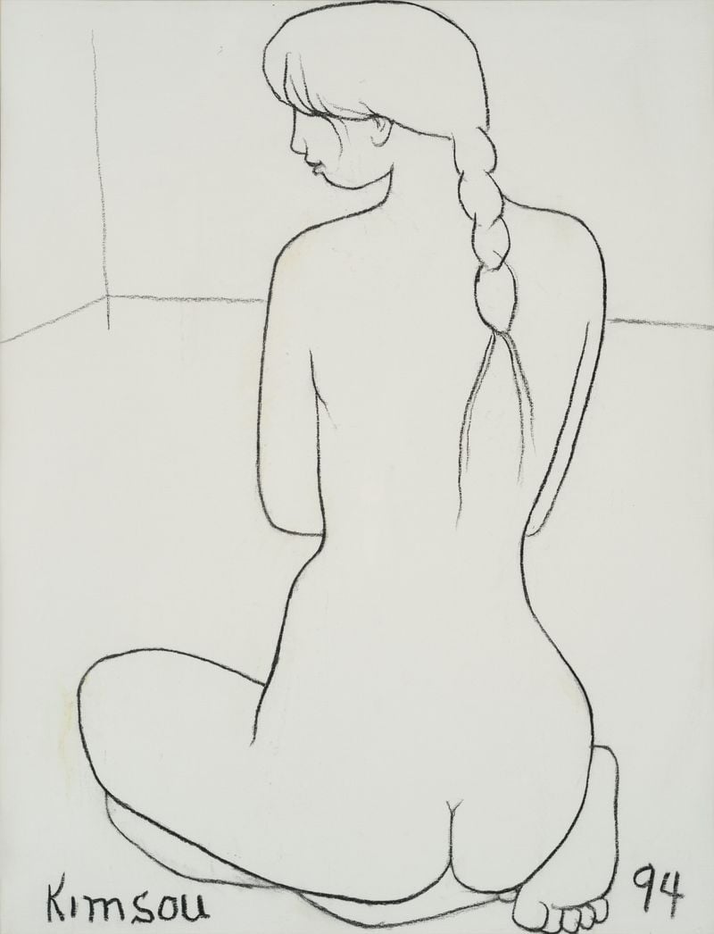 <김흥수, 누드 1994 종이에 목탄, 65×49cm/갤러리몸 제공>