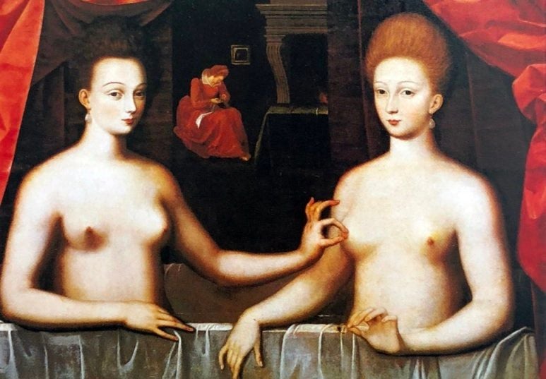 목욕 중인 두 숙녀, 익명의 화가, 1594년경