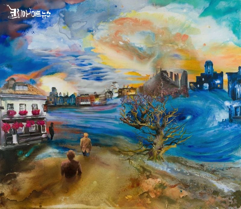 Pato Bosich Omphalos River 2025 Acrylic & oil on canvas 160x183cm