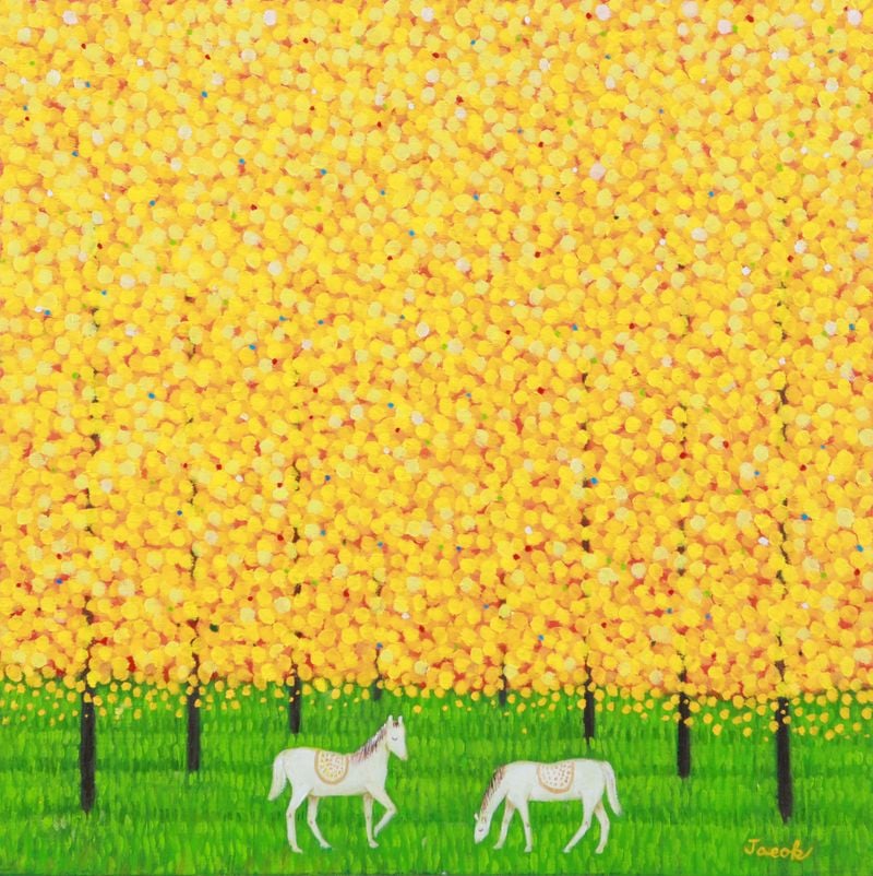 김재옥작가 (나들이-Yellow, 유화, 45.5x45.5cm, 2024년)  (이미지: 김재옥 화가 제공)