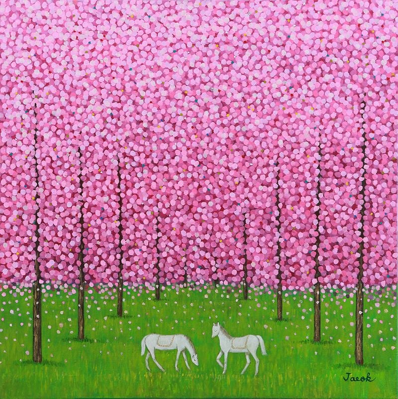 김재옥 작, The title of the work 1 Excursion - Pink story/ 60.6×60.6cm