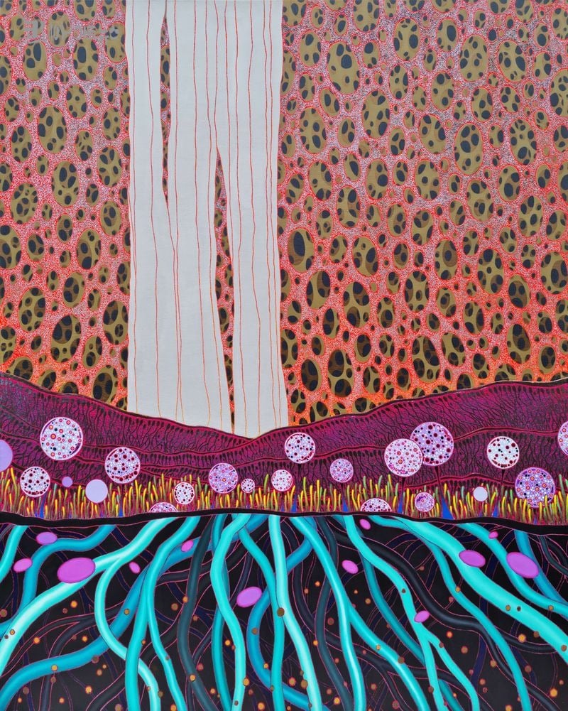 Dreaming landscape No.91 , Carving acrylic on canvas, 163 x 131cm, 2025.