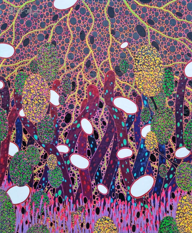 Dreaming landscape No.98, Carving acrylic on canvas, 73 x 60cm, 2025