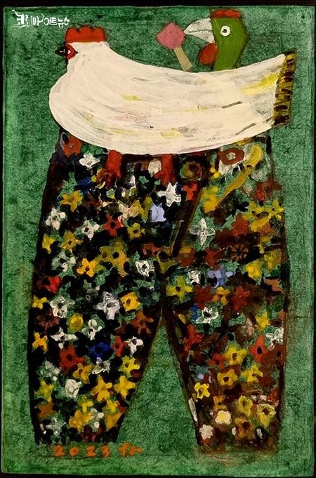 박은미 ㅣ 할머니의 꽃밭, 40.5x60.5cm, 장지위에 채색