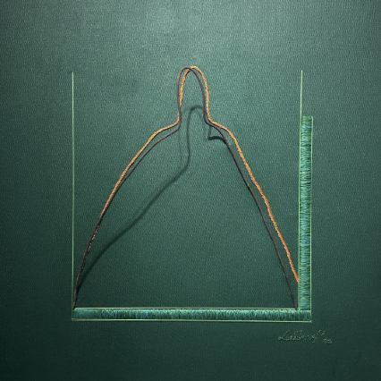 이상미 백파선2, Acrylic on canvas, 폴리사 50수 철사 Embroidery, 61x61cm, 2025