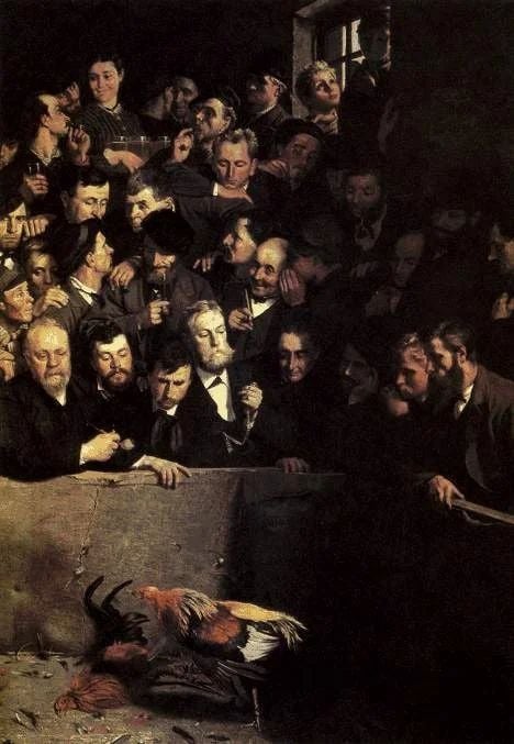 플랑드르의 닭싸움, 에밀 클라우드, 1879년, 90x65cm