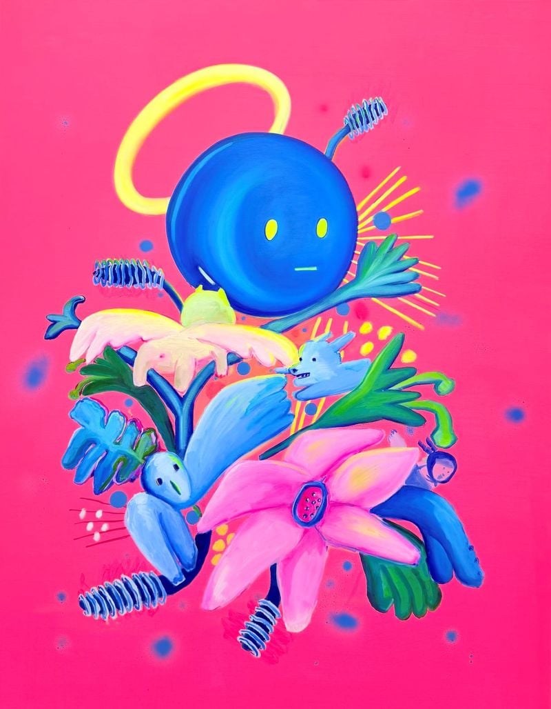 글리치 정원의 해를 향해 To the Sun of the Glitch Garden _ 91 x 116.8 x 2.