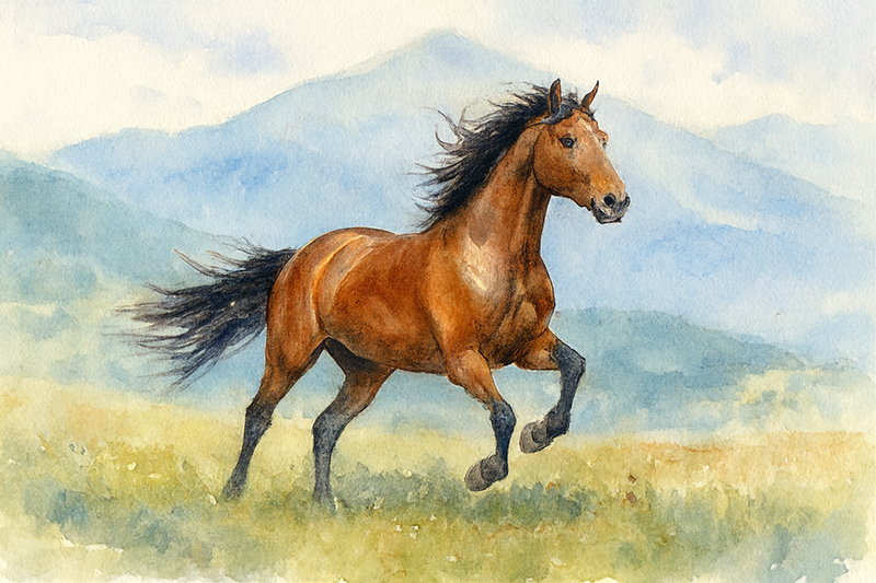 초원을 누비는 말 [이미지: 류우강 기자]