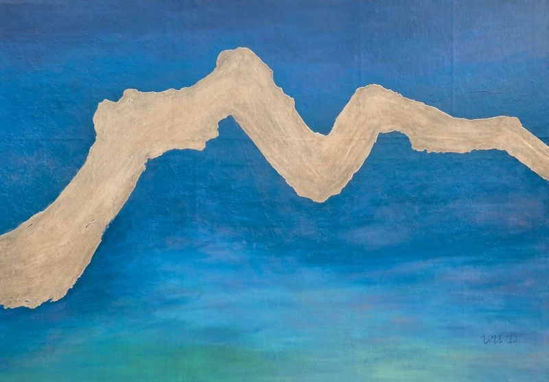 임효 ㅣ 인연의 율동, 148x213cm, 장이+옻칠+백분,2025