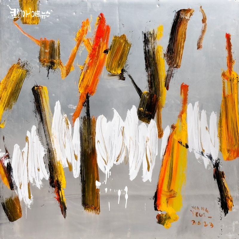 Utopia-Meditation, Oil and Acrylic on Sheet zinc, 115x115cm.2023.