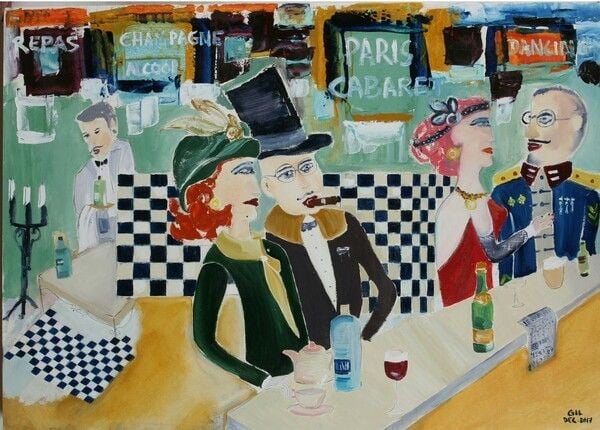 출품자(40호): 쥘레 게시(Gilles ghersi) 당신과 함께하는 순간Pen drawing and oil 100cmx70cm 2017