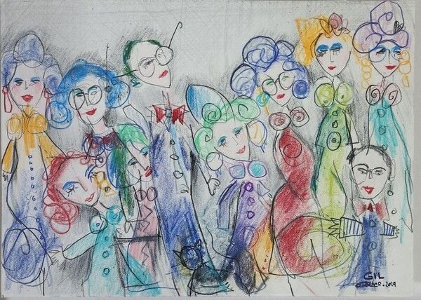 출품작(5호): 쥘레 게시(Gilles ghersi) 누드Pen drawing and oil 35cmx25cm 2019