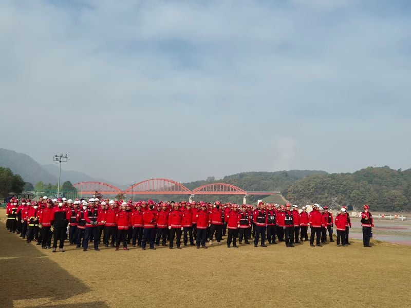 충청북도 산불진화합동훈련 현장