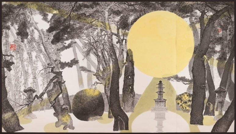 삼릉비경, 박대성, 2017년, 446.7 x 792cm 