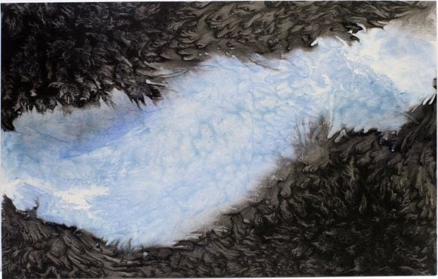 소금의 기도 연작 시리즈 물, 먹, 소금, 한지 2026(이미지 제공: 박다인 작가)