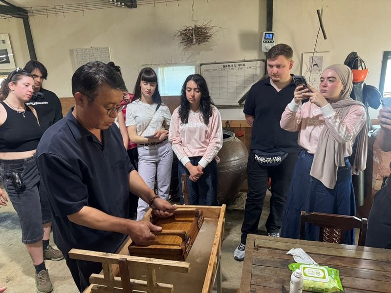 한지뜨기 과정 참관