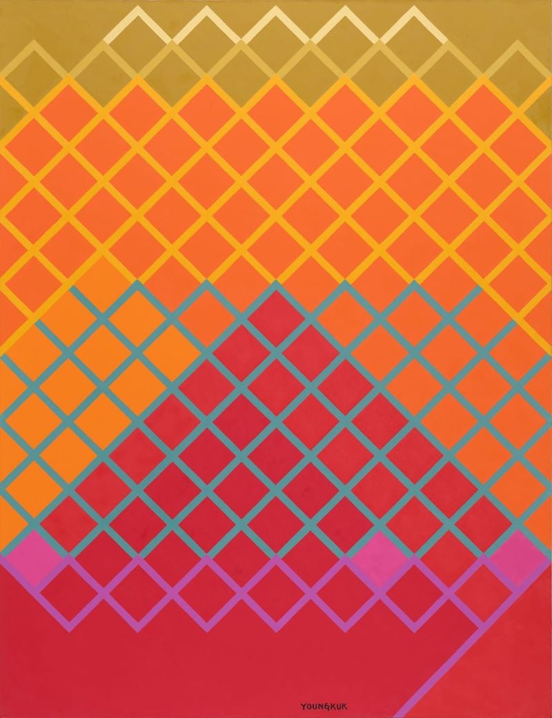 유영국, 산-Red, 1994, 캔버스에 유채, 260×200cm. ⓒ유영국미술문화재단.