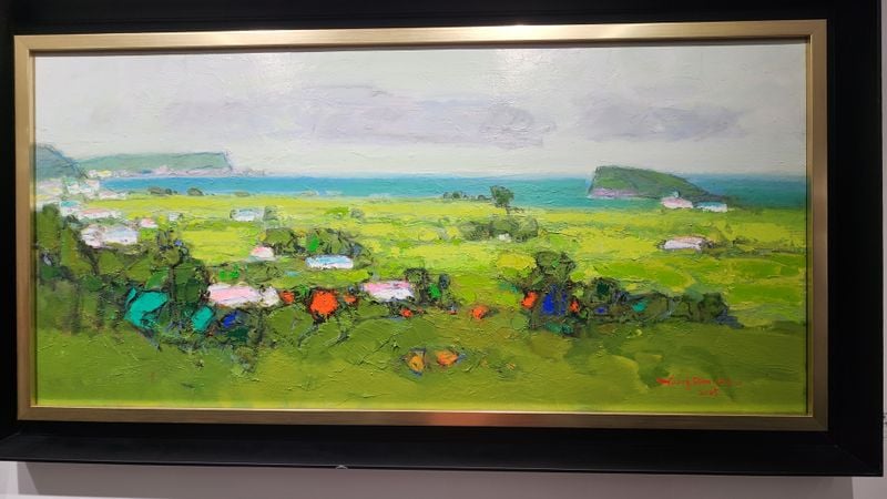 손영선 작, 거제해변 (50호변형, Oil on canvas) (사진 : 김재옥 화가)
