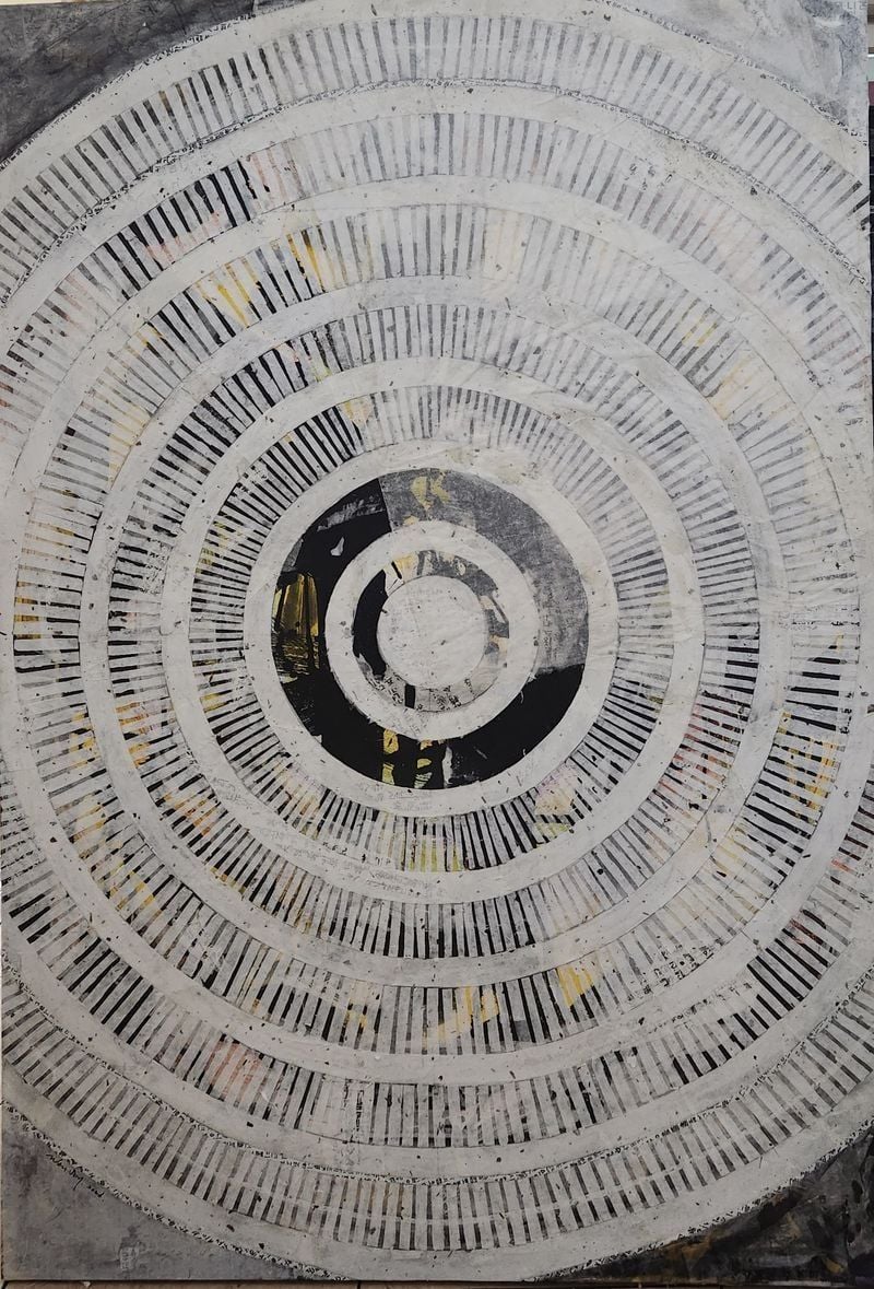 緣-karma 한지 먹 켄바스 162x112cm 2026