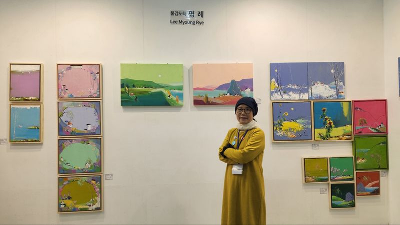 이명례 작가 전시모습 (사진: 김재옥 화가)