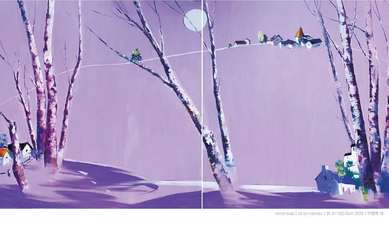 이 명례 작, mind map (91x162cm, Oil on canvas, 2025) (이미지 : 작가제공)