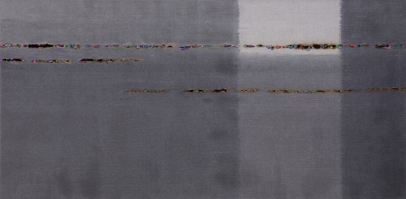2026 수면선No.19 80 40cm 아사천,먹,인두,아크릴