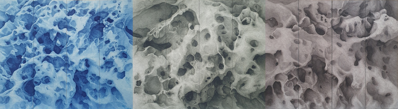 최은영_바람의 빛깔_2026_한지에 채먹_86×312cm