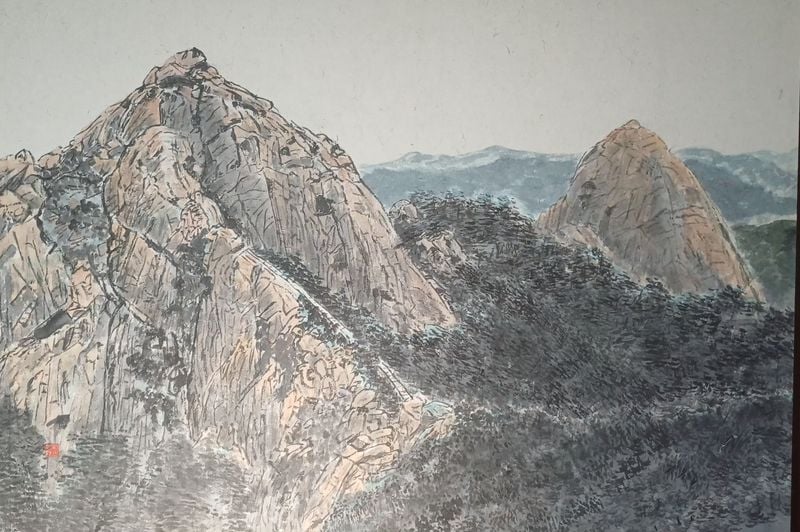 북한산,  화선지, 수묵담채, 30호, 2024 (이미지 작가제공)