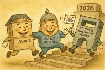 [KAN 만평] 국립중앙박물관, 650만 관람객 돌파… 세계 3대 박물관으로 도약