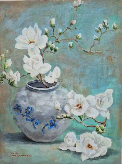 황원휘 작가, 제8회 히즈아트페어 참가…달항아리와 목련으로 ‘비움과 생성’의 미학 선보여