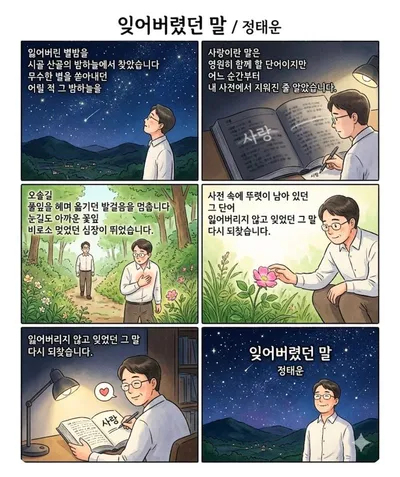 [KAN 만화] 남천 정태운의 "잊어버렸던 말"