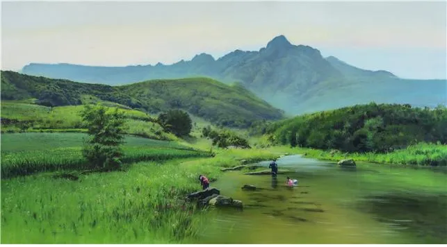 이영희, 고향산천, Oil on canvas, 129x72.3cm, 2019