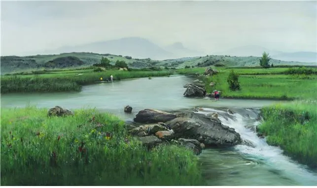 이영희, 나의 살던 고향은, Oil on canvas, 162.2x97cm, 2017