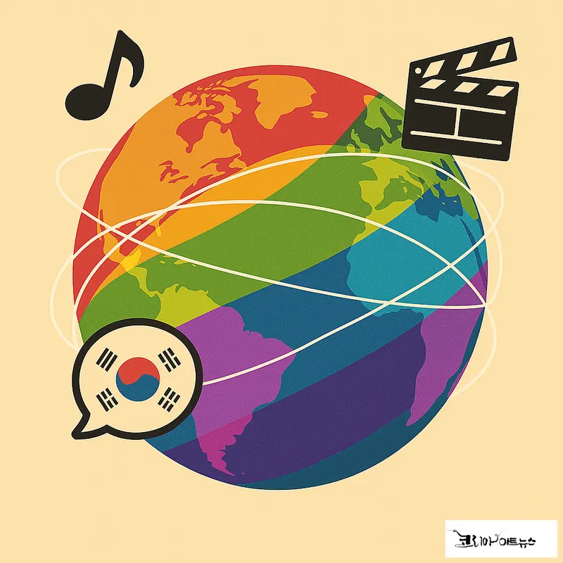 지구 전체 색을 무지개색으로